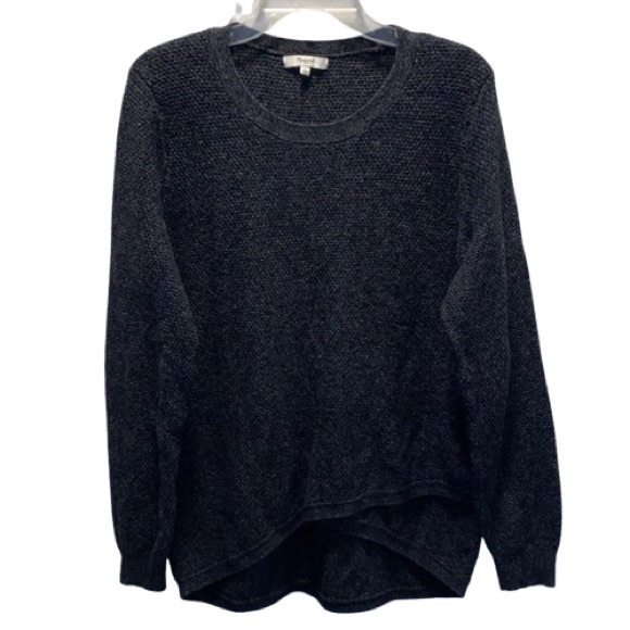 Madewell Sweaters - Madewell Charcoal Textured Crew Neck Sweater